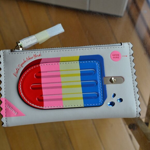 Kate Spade  KK990 Snack Bar Popsicle Small Slim Bifold Wallet - Picture 13 of 14